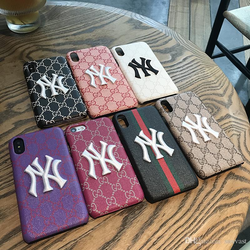 2018 3D Embroidery Phone Case for IPhone XS Max XR Fashion Hard Fashion Skin Pattern Brand Cover for IPhone X 8 8Plus 7 7plus 6 6s Plus