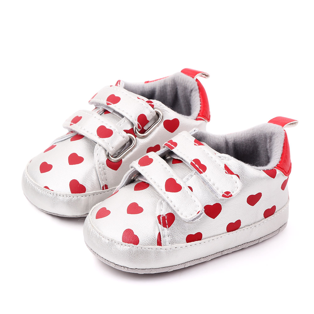 Baby / Toddler Girl Pretty Heart Print Velcro Prewalker Shoes