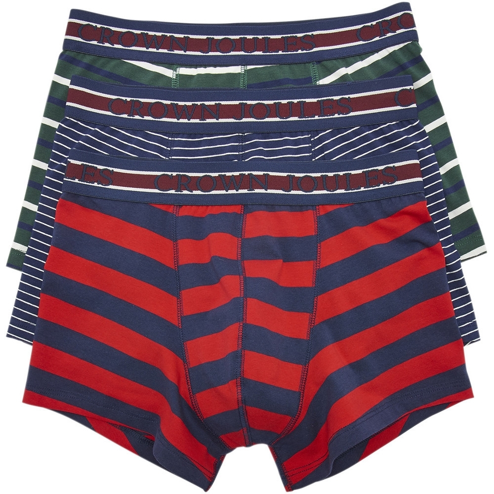 Joules Mens Crown Joules 3 Pack Soft Cotton Fashion Boxers Extra Large
