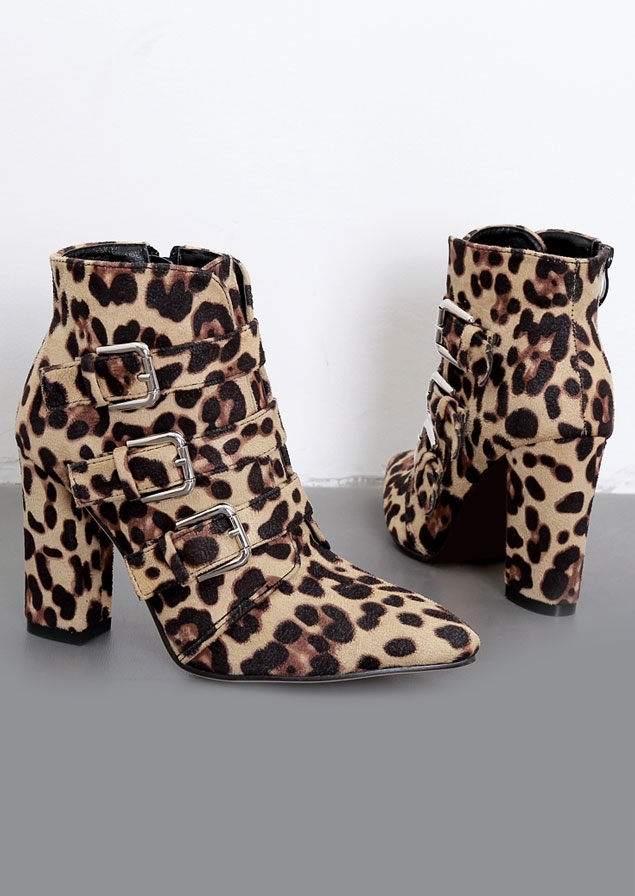 Leopard & Snakeskin Printed Heeled Boots