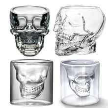 75ML Crystal Skull Cup Creative Whiskey Vodka Ghost Shot Skull Head Wine Beer Cup Glass Home Bar Club Party Glasses Cups Set