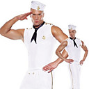 Hommes élégants polyester blanc uniforme de marine