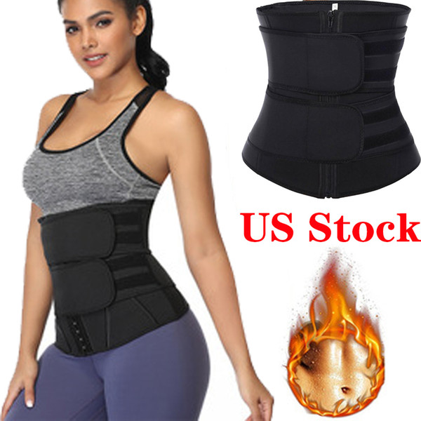 us stock waist trainer reducing shapers slimming trimmer belt body shaper neoprene tummy shapewear steel bones woman cincher corset