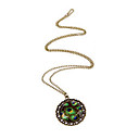 Bijoux de mode Amour pierres précieuses plumes de paon autour chandail rétro collier de chaîne N225