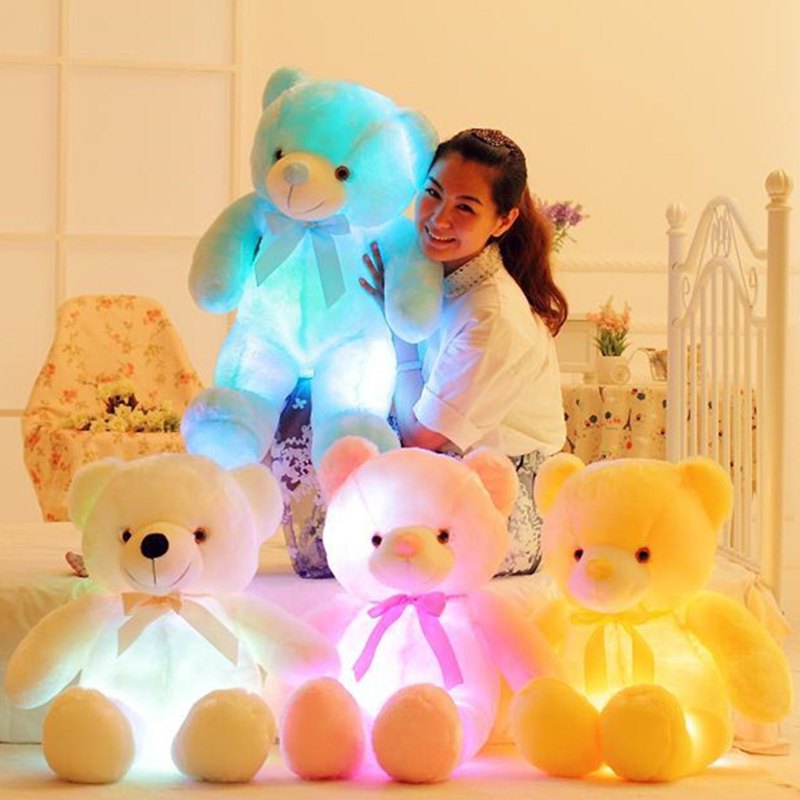 Creative Light LED Stuffed Animals Plush Toy Colorful Christmas Gift for Kids