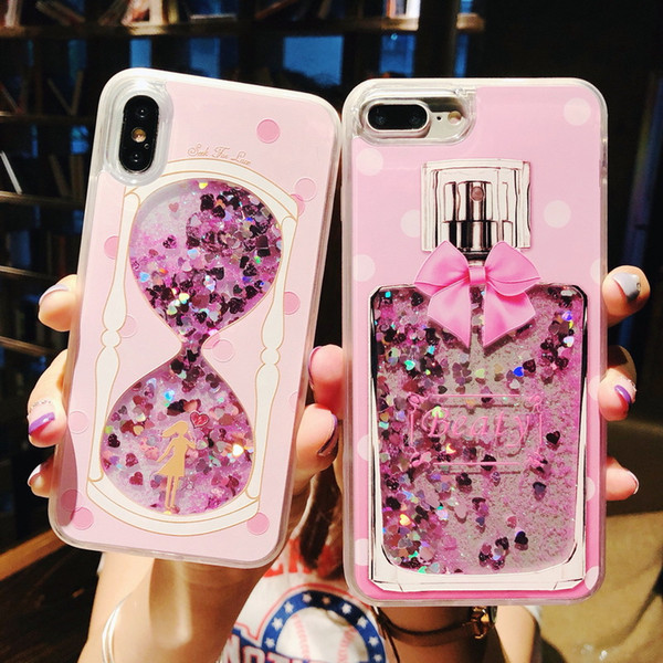 dynamic liquid glitter quicksand sequins phone cases flamingos back cover coque for iphone x 8 7 6 ing