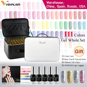 2019 new 111 fashion color 12ml Venalisa gel polish vernish color gel polish for nail art design whole set nail gel learner kit