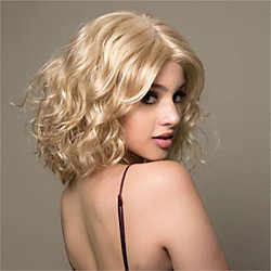Synthetic Wig Curly Deep Wave Pixie Cut Wig Short Light Blonde Synthetic Hair 14 inch Women's Fashionable Design Classic Easy to Carry Blonde Lightinthebox