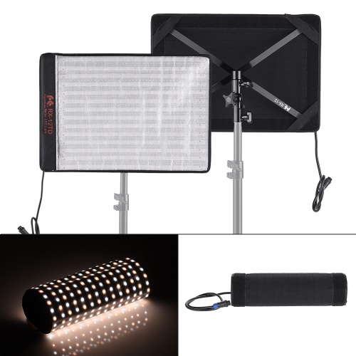 FalconEyes RX-12TD 50W Bi-color 3000K - 5600K Dimmable CRI95 280pcs LED Light Roll-up Cloth Lamp w/ LCD Touch Screen Controller + X-shape Support for Canon Nikon Sony DSLR Camera Camcorder Photo Studio Video Film Portrait   Shooting