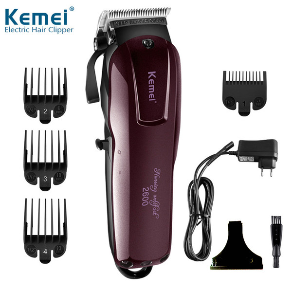 KEMEI 2600 Professional Electric Hair Trimmer Beard Shaver 100-240V Rechargeable Hair Clipper Titanium Knife Hair Cutting Machine KM-2600