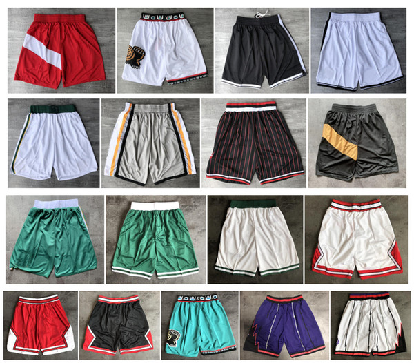Top Quality ! 2019 Team Basketball Shorts Men Shorts pantaloncini da basket Sport Shorts College Pants White Black Red Purple Green