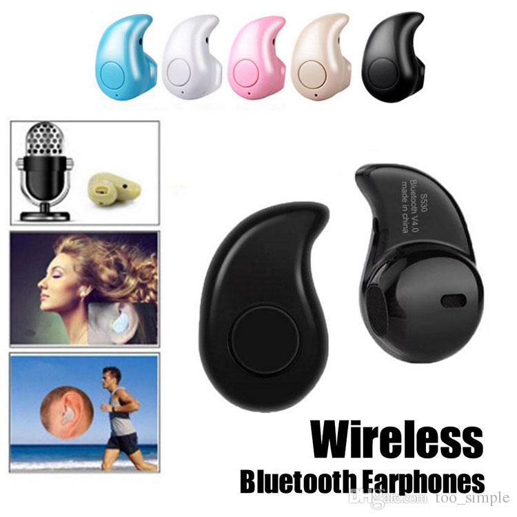 S530 Wireless Bluetooth 4.0 Mini Earphone Headphones Music Headset Sport Running Stealth Retail Box Wholesale for iphone7 6 plus