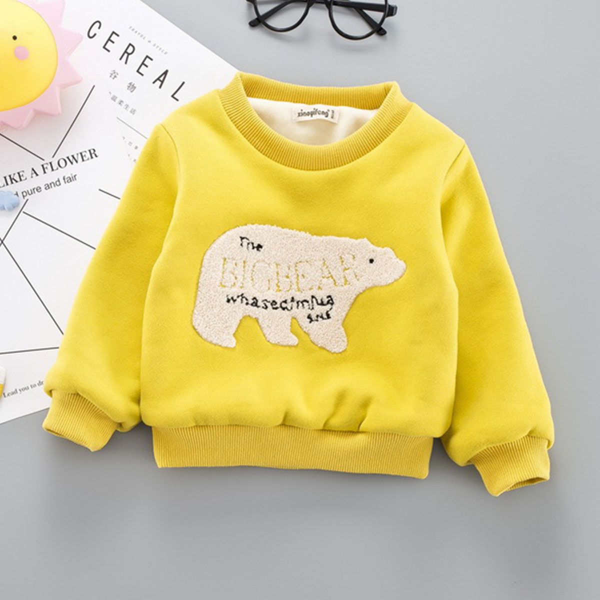 Baby / Toddler Stylish Letter and Bear Applique Sweater