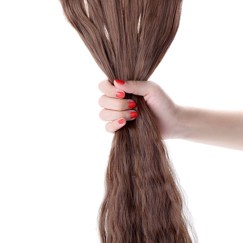 24'' 60cm pelo largo y rizado extensión maíz mujeres agitando pelos 5 Clips en extensiones de cabello