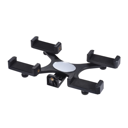 Andoer Smartphone Live Broadcast Bracket with 4pcs Phone Holders Clips 1/4