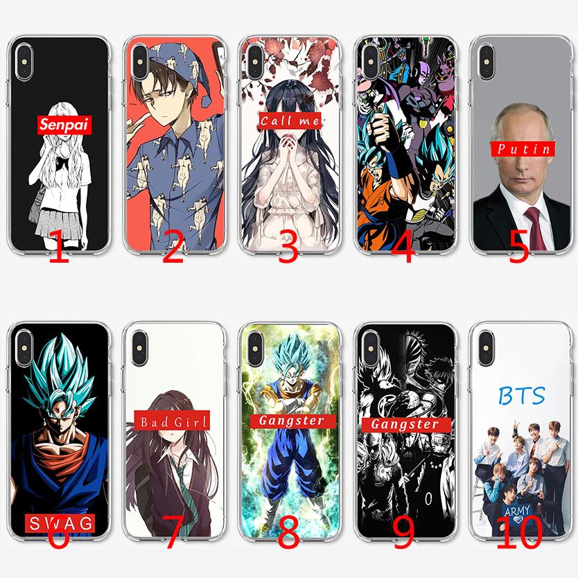 Putin DBZ Anime Girl Soft Silicone TPU Case for iPhone X XS Max XR 8 7 Plus 6 6s Plus 5 5s SE Cover