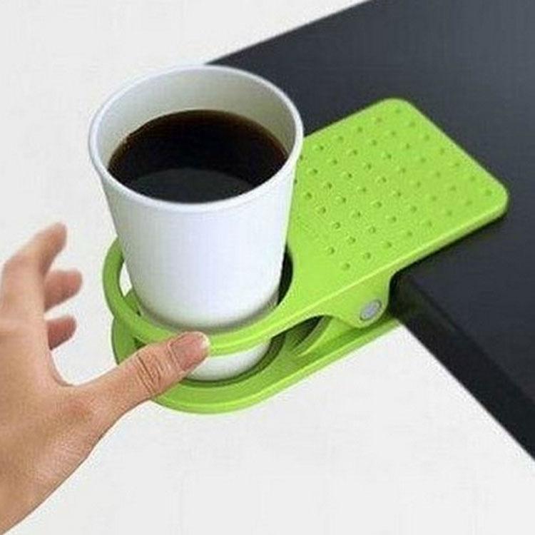 Free Shipping hot sale New Arrival Christmas gifts Office Table Desk Drink Coffee cup Holder Clip Drinklip
