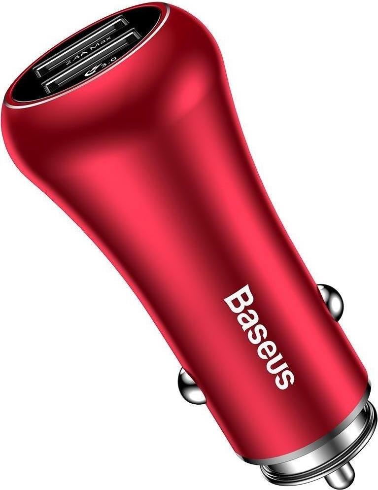 Baseus Gentry Premium Autoladegerät 2 x USB / 3A / Qualcomm Schnellladung 3.0 / Raudona