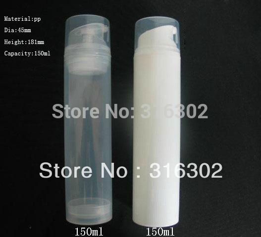 12 x 150ml airless pump plastic bottle 150ml airless lotion pp bottle,30ml,50ml,80ml 100ml,120ml is available