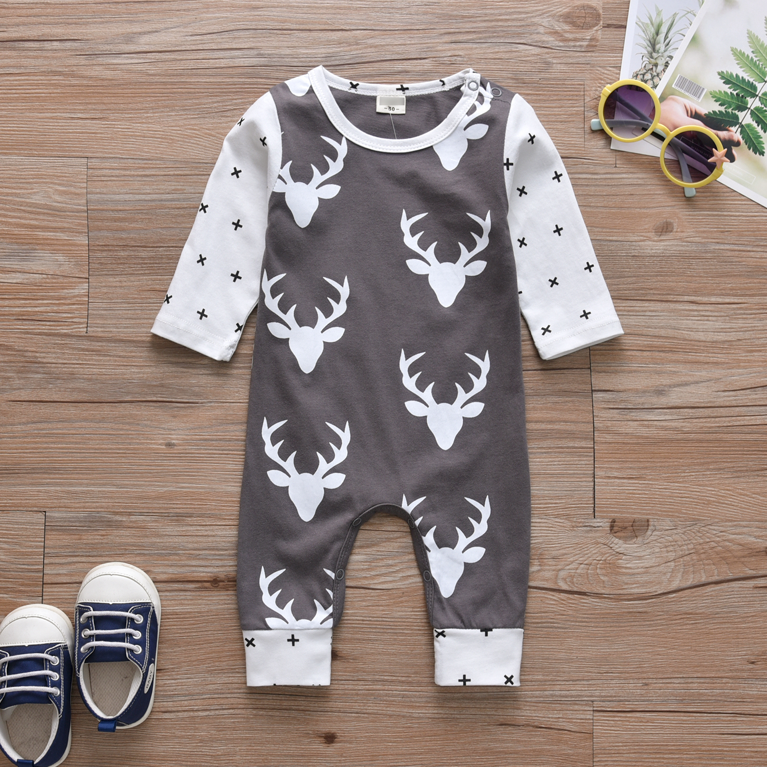 Baby Reindeer Print Jumpsuit