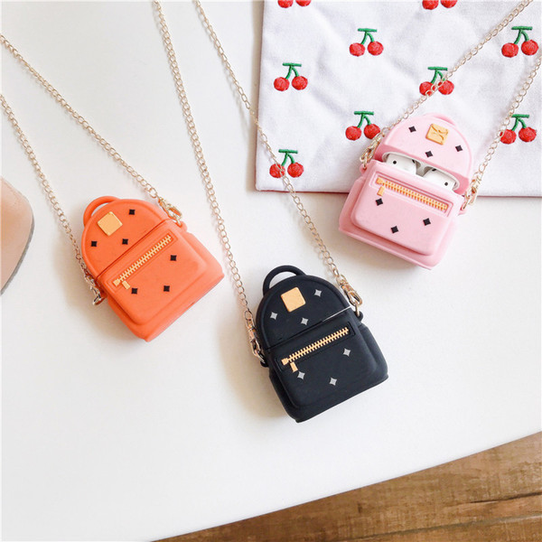 AirPods Case Designer Chain Bag AirPods 1/2case Bluetooth Headset Protective Cover Cute 3 Colors