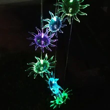 Solar Powered Wind Chime Light LED Garden Hanging Spinner Lamp Color Changing Lawn Yard Home Decoration