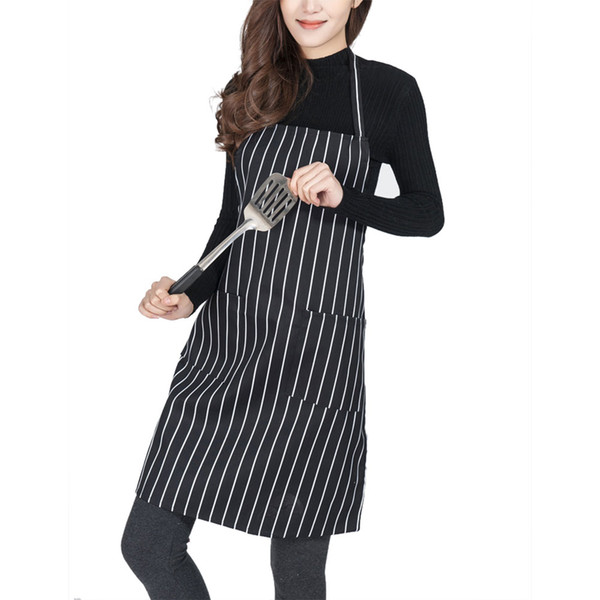 kitchen stripe pattern apron pocket cafe waiter for oilproof baking washable adjustable bar for household chef cooking