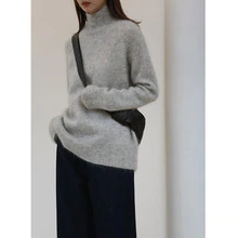 Warm Women Tops Winter 2019 Womens New Arrival Sweaters Jersey De Mujer Invierno Turtleneck  Solid  33% Wool +33% Mohair