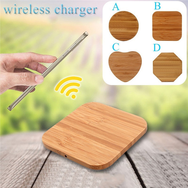 Round Bamboo Wooden Qi Wireless Charing Charger Pad Power Fast Charger For Samsung iphone All Qi-enabled Devices Free DHL