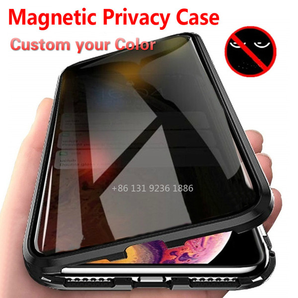 Magnetic Privacy Metal Case for IPhone 13 12 11 Pro Max XS Max XR X 7 8 6 6S Plus Prevent The Peep Tempered For 13PRO 12PRO Phone Case Keep Private