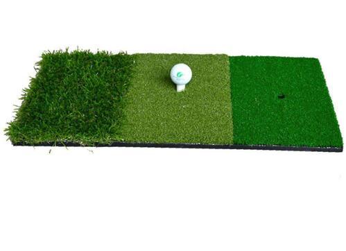 12''x24''Golf Hitting Mat Indoor Outdoor Backyard Tri-Turf Golf Mat with Tees Hole Practice Golf Protable Training Aids