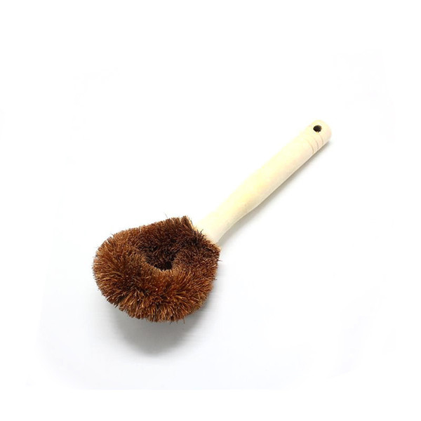 non stick oil pot brush wooden handle coconut palm brushs cleaning wash dishes degreasing kitchen supplies brown portable 1 4br c1