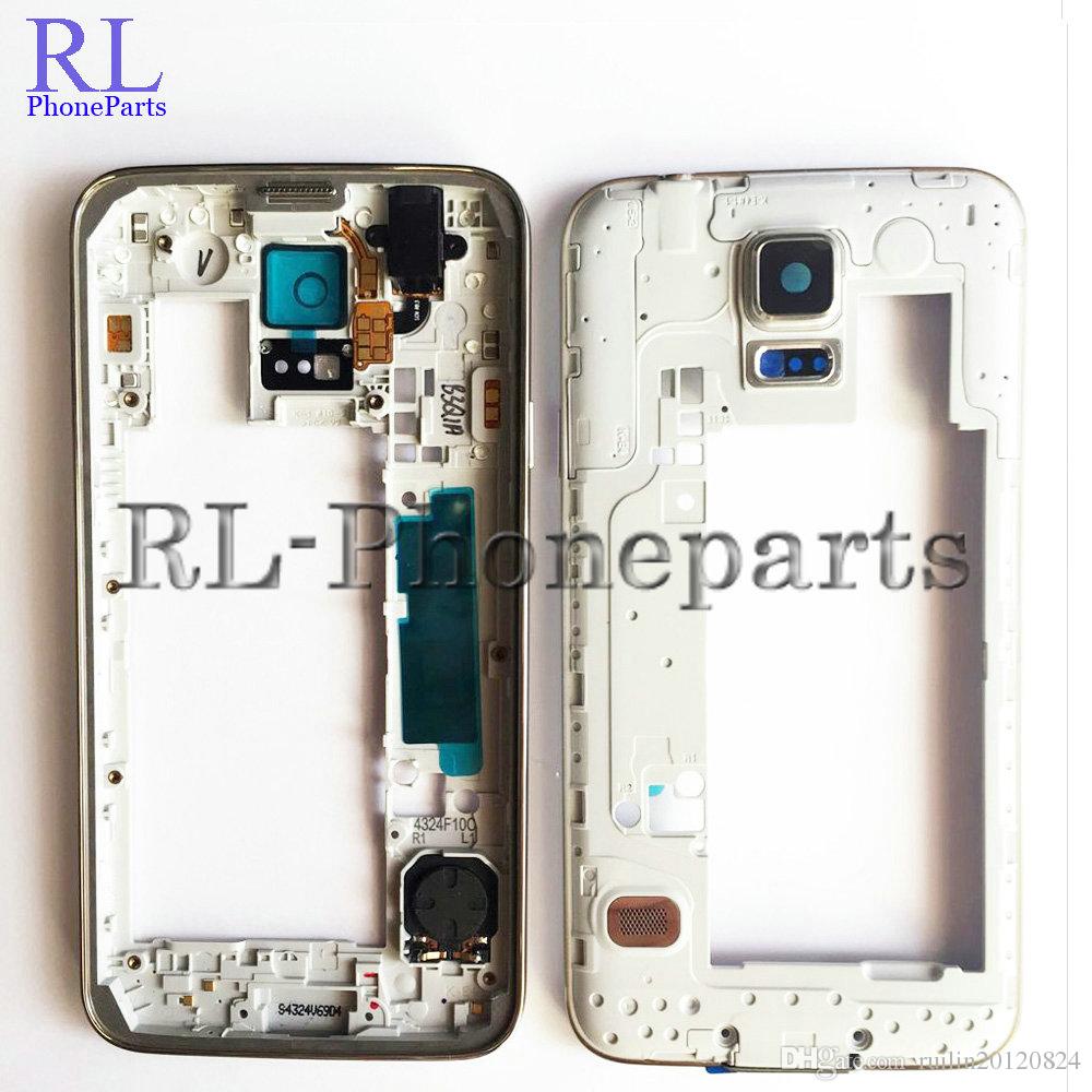 10pcs/lot OEM Middle Plate Housing Frame Bezel Camera Cover all small parts For Samsung Galaxy S5 G900F G900H G900A G900V G900T silver