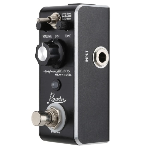 Rowin LFE-605 3 Way Heavy Metal Distortion Mini Electric Guitar Effect Pedal Knob Switch Single Effect with True Bypass