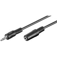 Wentronic Goobay 3,5mm-Klinke-Verlängerungskabel, Schwarz, 3 m - Klinke 3,5 mm-Stecker (3-Pin, Stereo) > Klinke 3,5 mm-Buchse (3-Pin, Stereo) (27351)