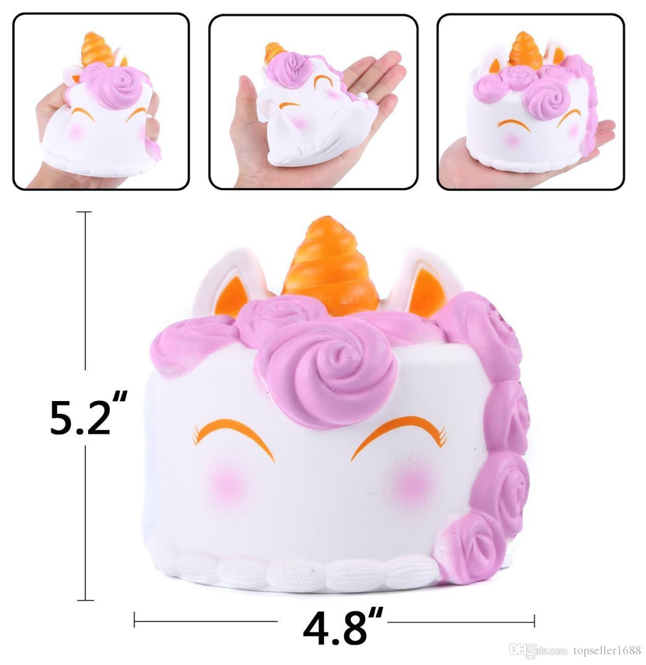 2018 Hottest Cellphone charms Squishy Unicorn Cake Jumbo Squishies Slow Rising Scent Large Phone Strap free ship