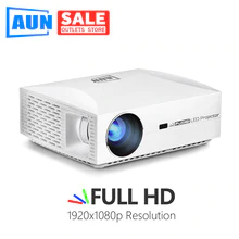 AUN Full HD Projector F30,1920x1080P Pixel,6500 Lumens.3D LED Beamer for Home Theater. Android Version F30UP Supports 4K/5G WiFi