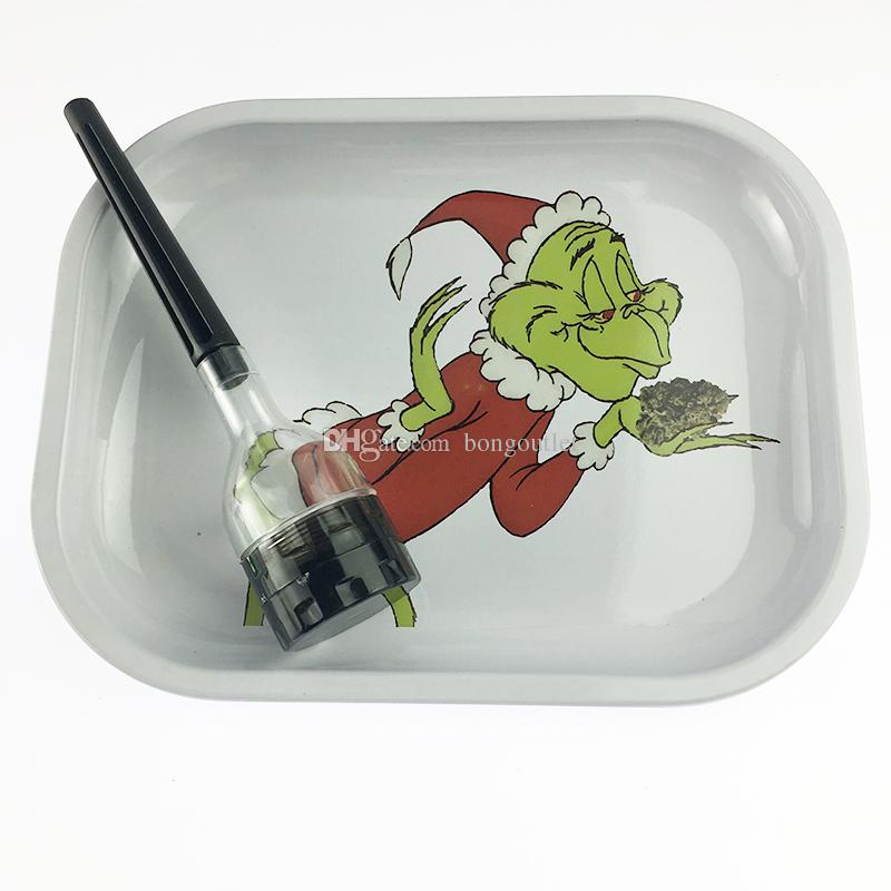 Metal roll rolling tray for smoking pipes papers Tobacco Storage 18*14cm Tray Smoking Tool Grinders Oil Rig Dabber
