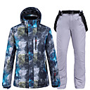 Men's Ski Jacket with Pants Skiing Snowboarding Winter Sports Waterproof Windproof Warm 100% Polyester Clothing Suit Ski Wear