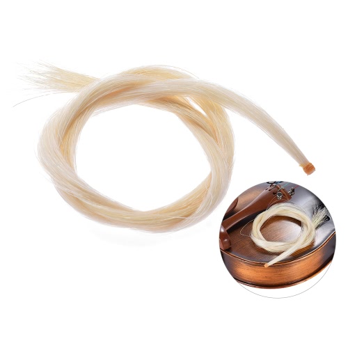 One Hank High-quality Bow Hair Horsehair for 4/4 Violin Bow Natural White Color