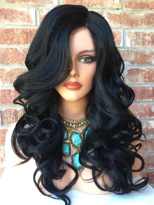 Long Side Parting Wavy Colormix Party Synthetic Wig