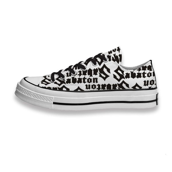 Custom Printed Sho Music Band Logo Sabaton Sneakers Low Unisex Mens Womens Skateboard Sport Footwear Diy Trainers Canvas Casual Shoe