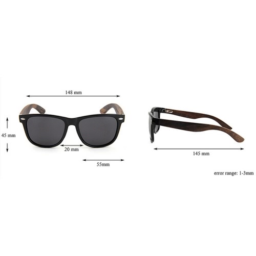 Fashion Wayfarer Natural Wooden Sunglasses with Polarized Lenses for Men and Women