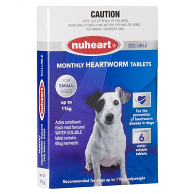 Nuheart - Generic Heartgard Plus Nuheart Small Dogs Upto 25lbs (Blue) 12 Tablet