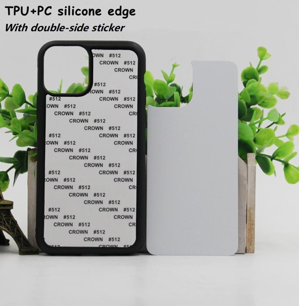 TPU phone Cover,Blank 2D Sublimation TPU PC phone Case for iPhone 12 11 Pro Max SE 8 8plus X xr xs max with Aluminum Inserts