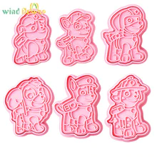 Wind flower 6 Pcs/Set Dog Shape DIY Cartoon Baking Mould Biscuit Mould Cookie Cutter Three-Dimensional Cartoon Biscuits Mold