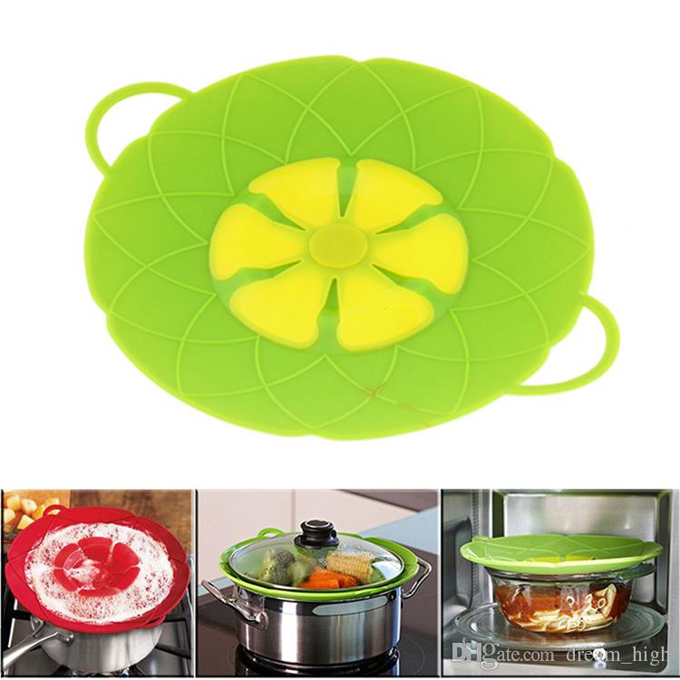 2016 Flower Petal Boil Spill Stopper Silicone Lid Pot Lid Cover Cooking Pot Lids Utensil Pan Cookware Parts Kitchen Accessories