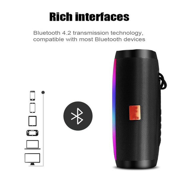 wireless bluetooth speaker led portable boom box outdoor bass column subwoofer sound box with mic support tf fm usb subwoffer