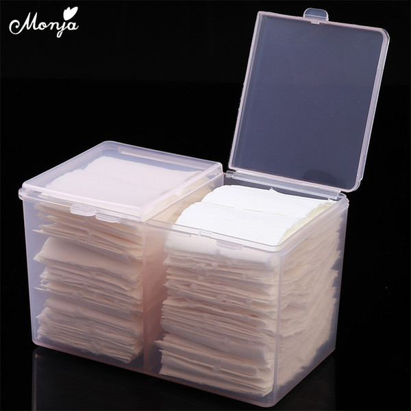 nail art 2 colors clear compartments holder organizer container gel polish remover cleaning cotton pad swab storage box