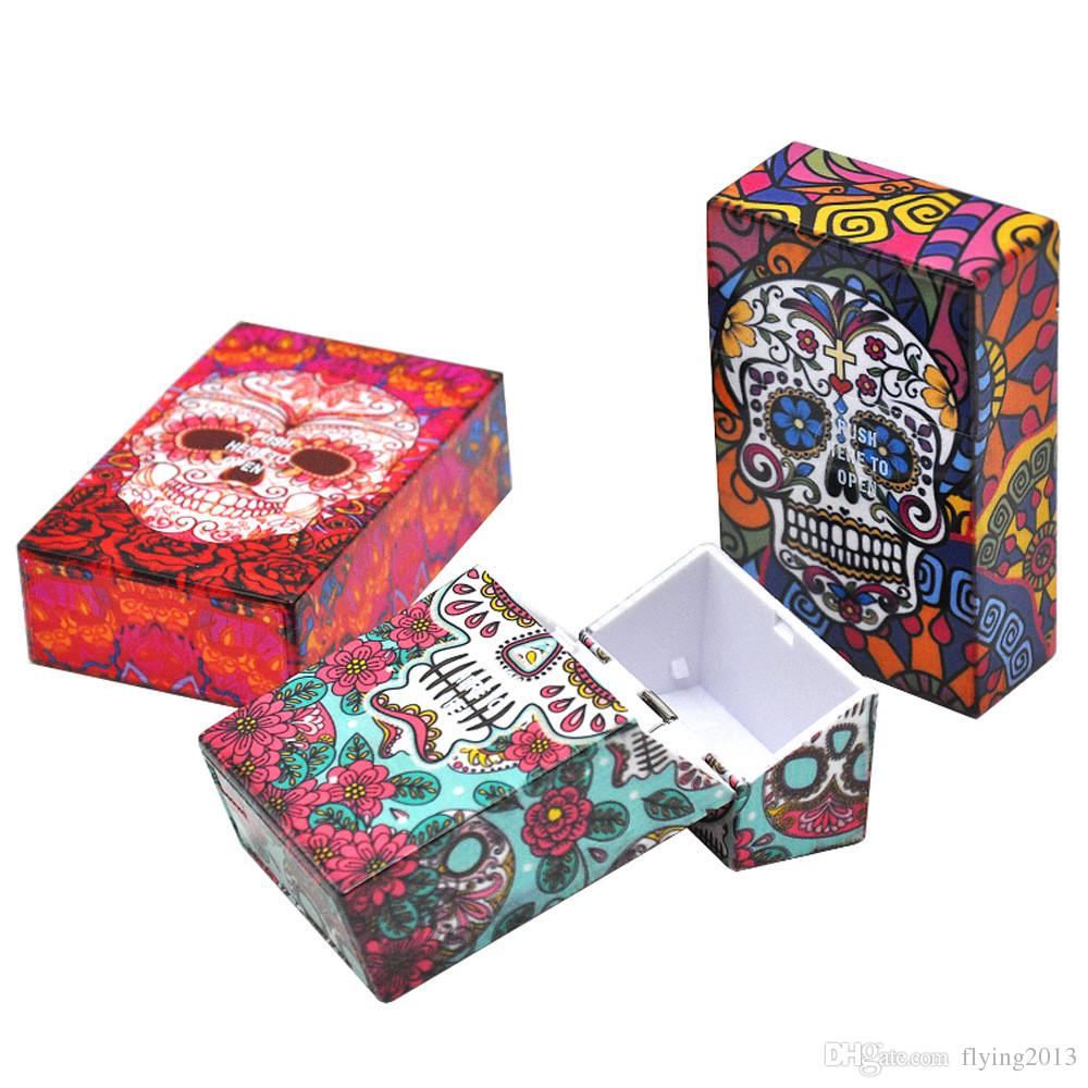Promotion! Ghost Cigarette Case Skull Head Tobacco Storage Case Pocket Box,Protect Your Cigarette and other Rolls Fast Shipping